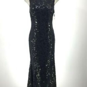 Calvin Klein long black tank sequin dress. Size 8